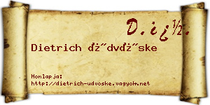 Dietrich Üdvöske névjegykártya